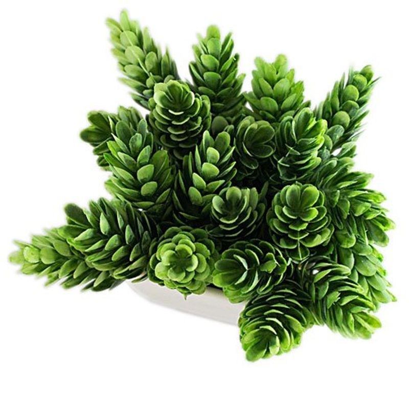 conjunto de plantas artificiais latcor 3 peças plástico branco - bx-asst17