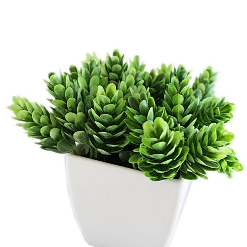 conjunto de plantas artificiais latcor 3 peças plástico branco - bx-asst17