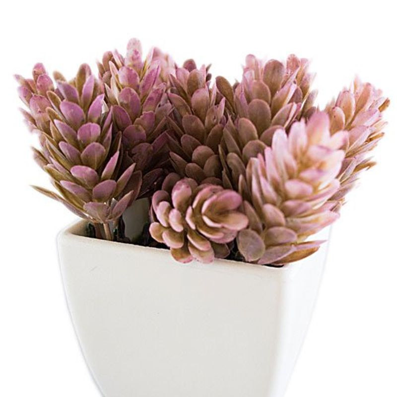 conjunto de plantas artificiais latcor 3 peças plástico branco - bx-asst17