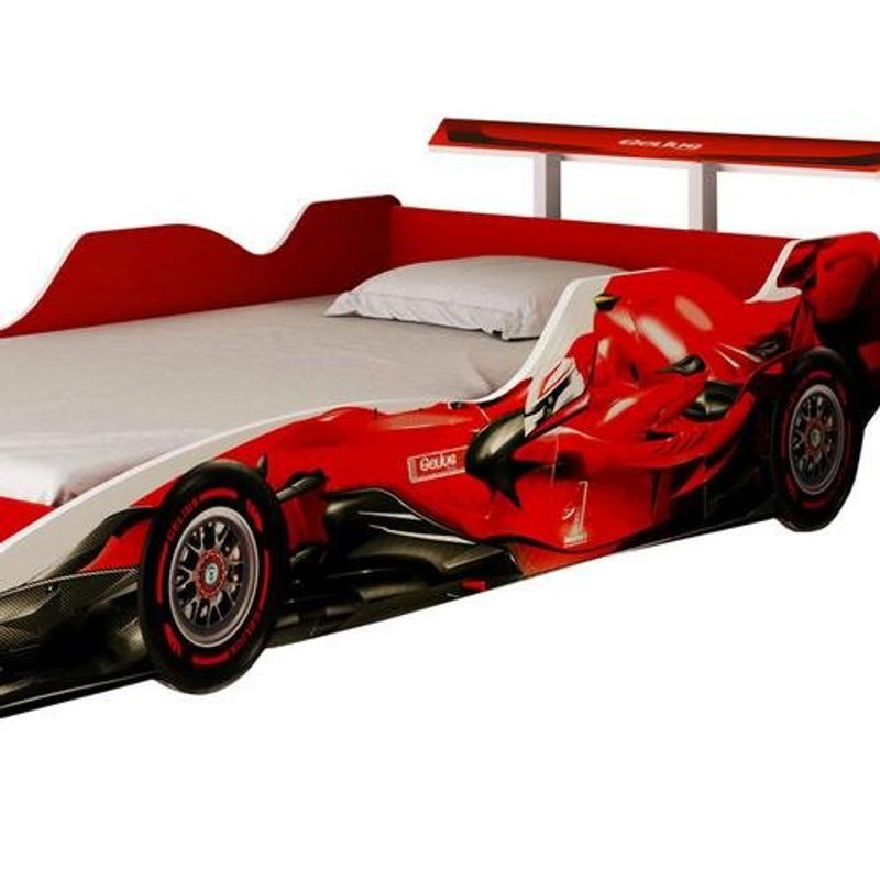 cama infantil gelius fórmula 1 mdf vermelho