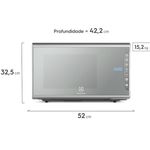 micro-ondas electrolux 31l painel integrado espelhado 127v inox mi41s