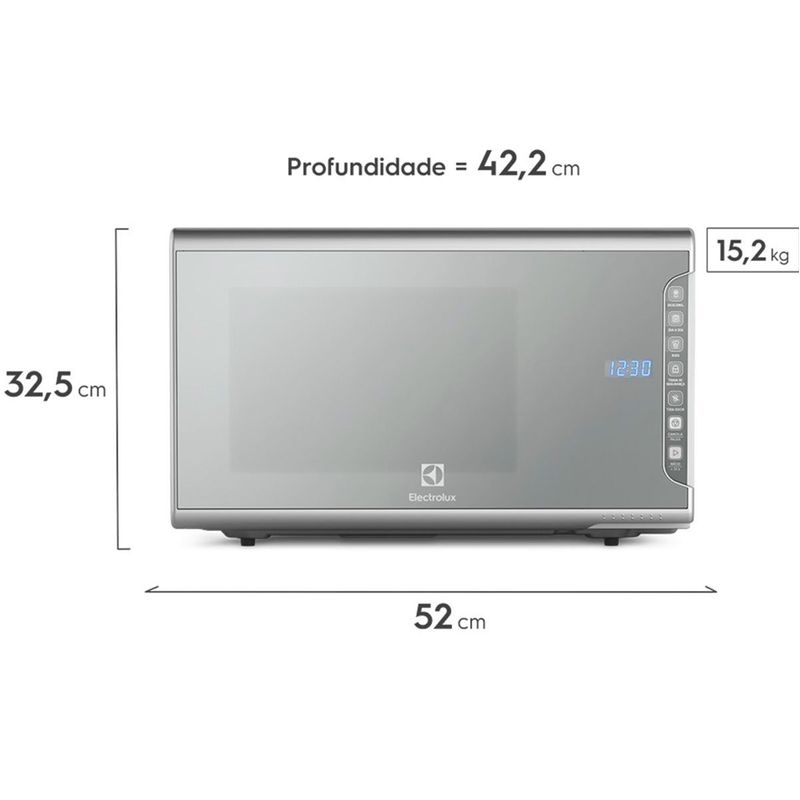 micro-ondas electrolux 31l painel integrado espelhado 127v inox mi41s