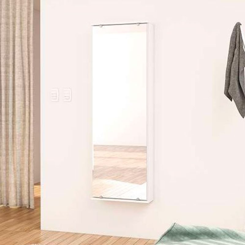 sapateira de parede politorno 1 porta itajaí com espelho branco 221082