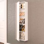 sapateira de parede politorno 1 porta itajaí com espelho branco 221082