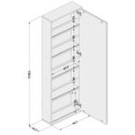 sapateira de parede politorno 1 porta itajaí com espelho branco 221082
