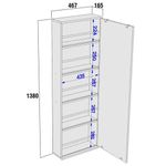 sapateira de parede politorno 1 porta itajaí com espelho branco 221082