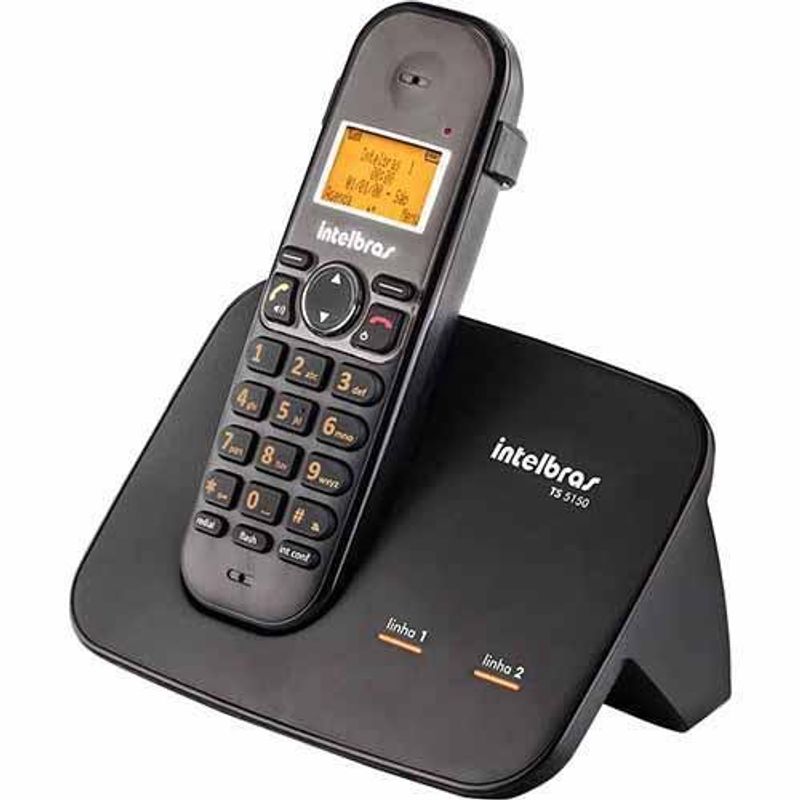 telefone sem fio intelbras ts 5150 viva-voz preto