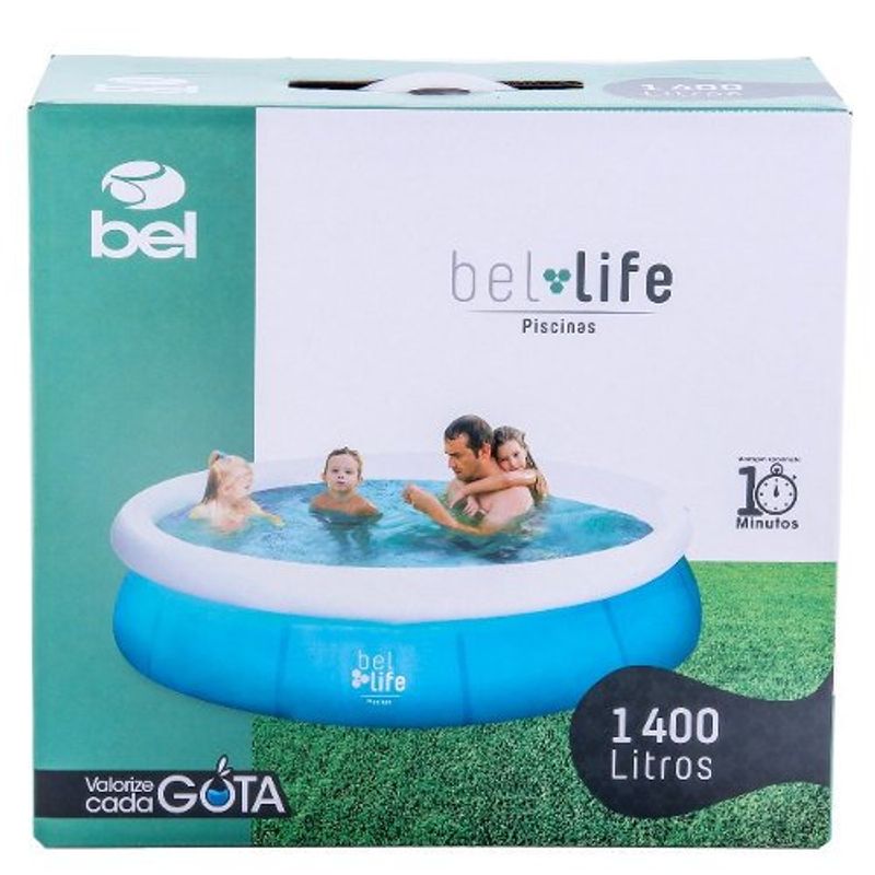 piscina inflável 1400 litros belfix 140002