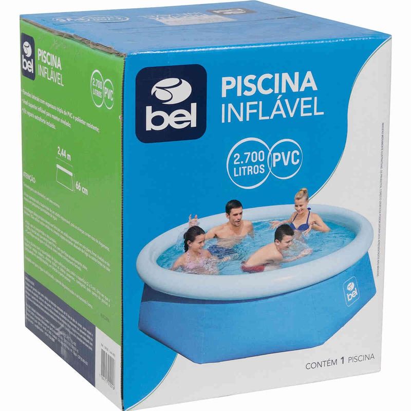 piscina inflável 2700 litros belfix 100100