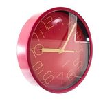 relógio de parede latcor ush362c com maquinismo pequeno vermelho