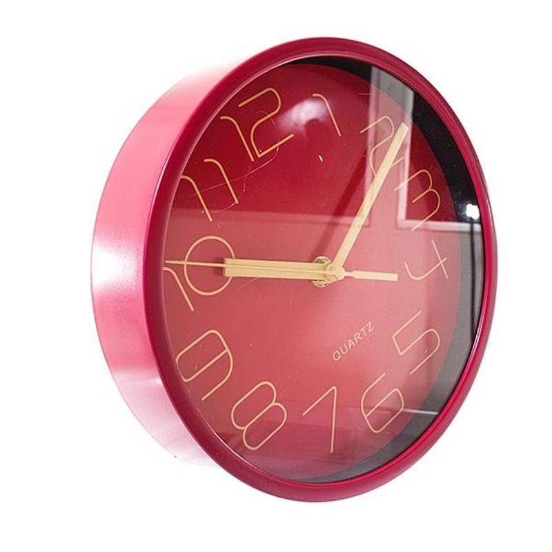 relógio de parede latcor ush362c com maquinismo pequeno vermelho