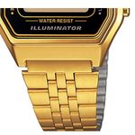 relógio casio feminino digital pulseira de aço dourado la680wga1bdf
