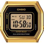 relógio casio feminino digital pulseira de aço dourado la680wga1bdf