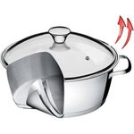 caçarola funda allegra tramontina 5,7 litros tampa de vidro indução inox