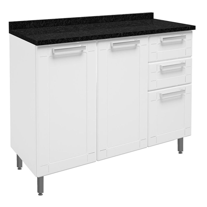 balcão de cozinha bertolini 3 portas 2 gavetas branco 611459046
