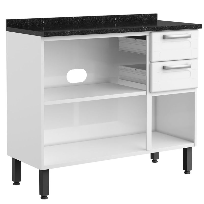 balcão de cozinha bertolini 3 portas 2 gavetas branco 611459046