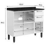 balcão de cozinha bertolini 3 portas 2 gavetas branco 611459046