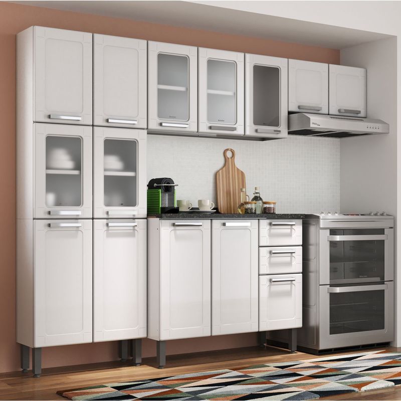 balcão de cozinha bertolini 3 portas 2 gavetas branco 611459046