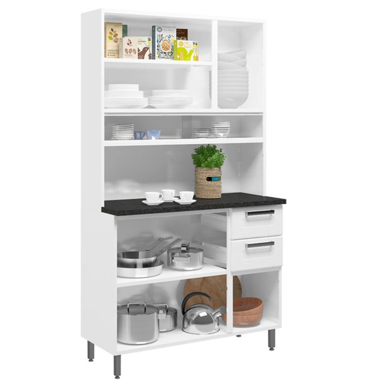 armário de cozinha bertolini multi 5 portas 3 gaveta branco 614559046