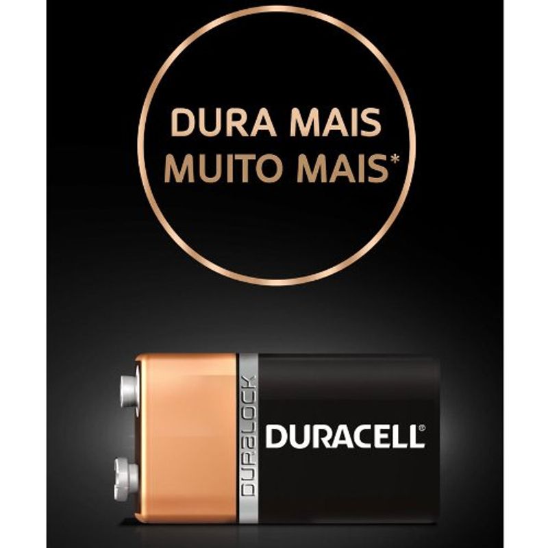 pilha alcalina duracell duralock 9v