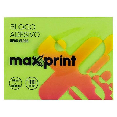 Bloco Adesivo Maxprint Verde Neon 76x102mm