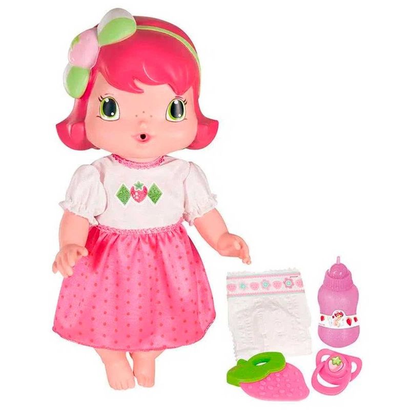 boneca moranguinho baby faz xixi + acessórios mimo