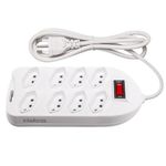 extensão intelbras 8 tomadas epe 1008+ 4824003 branca