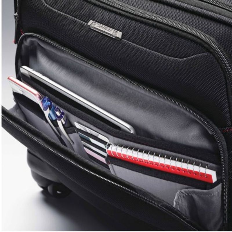 pasta para notebook samsonite xenon iii spinner mobile black com rodas, poliéster, preto 89438-1041
