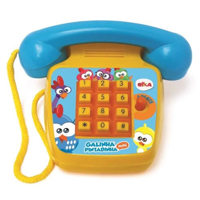brinquedo elka telefone sonoro galinha pintadinha mini 1087