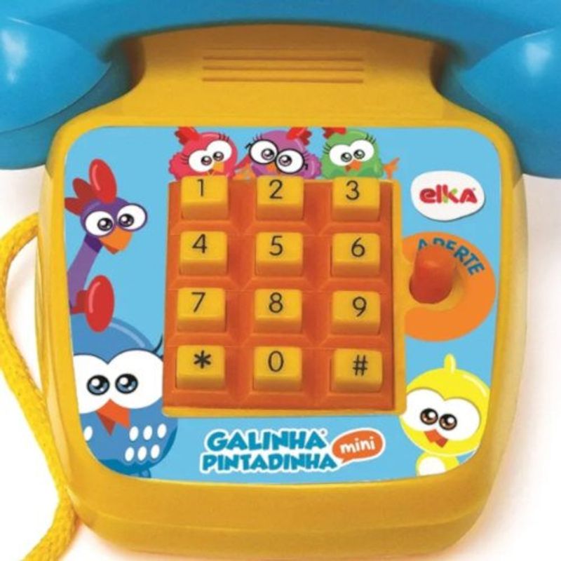 brinquedo elka telefone sonoro galinha pintadinha mini 1087