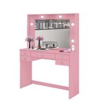 penteadeira camarim movelbento espelho rosa