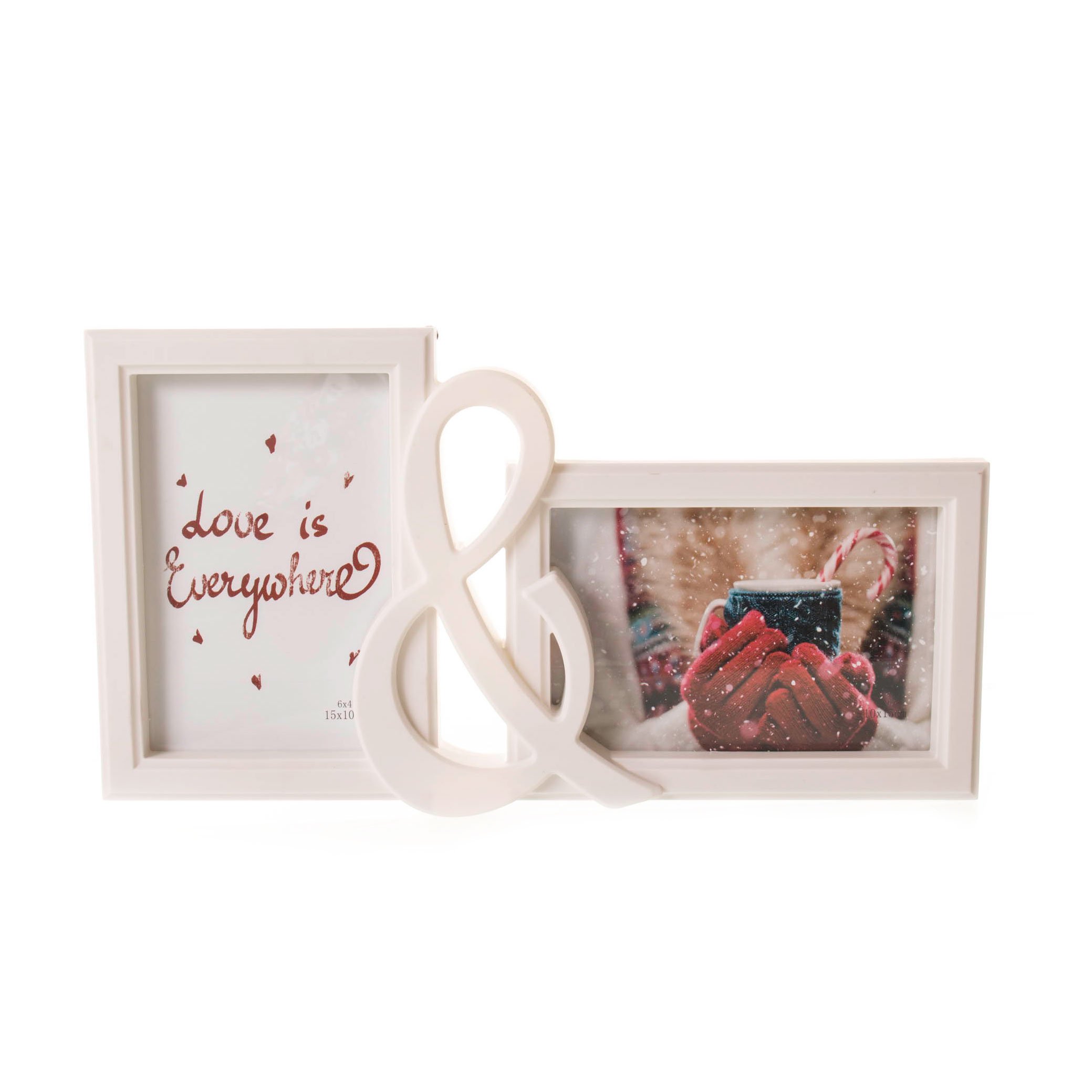 Encontraproduto.com.br - Porta-Retrato Latcor 02 Fotos Love Branco