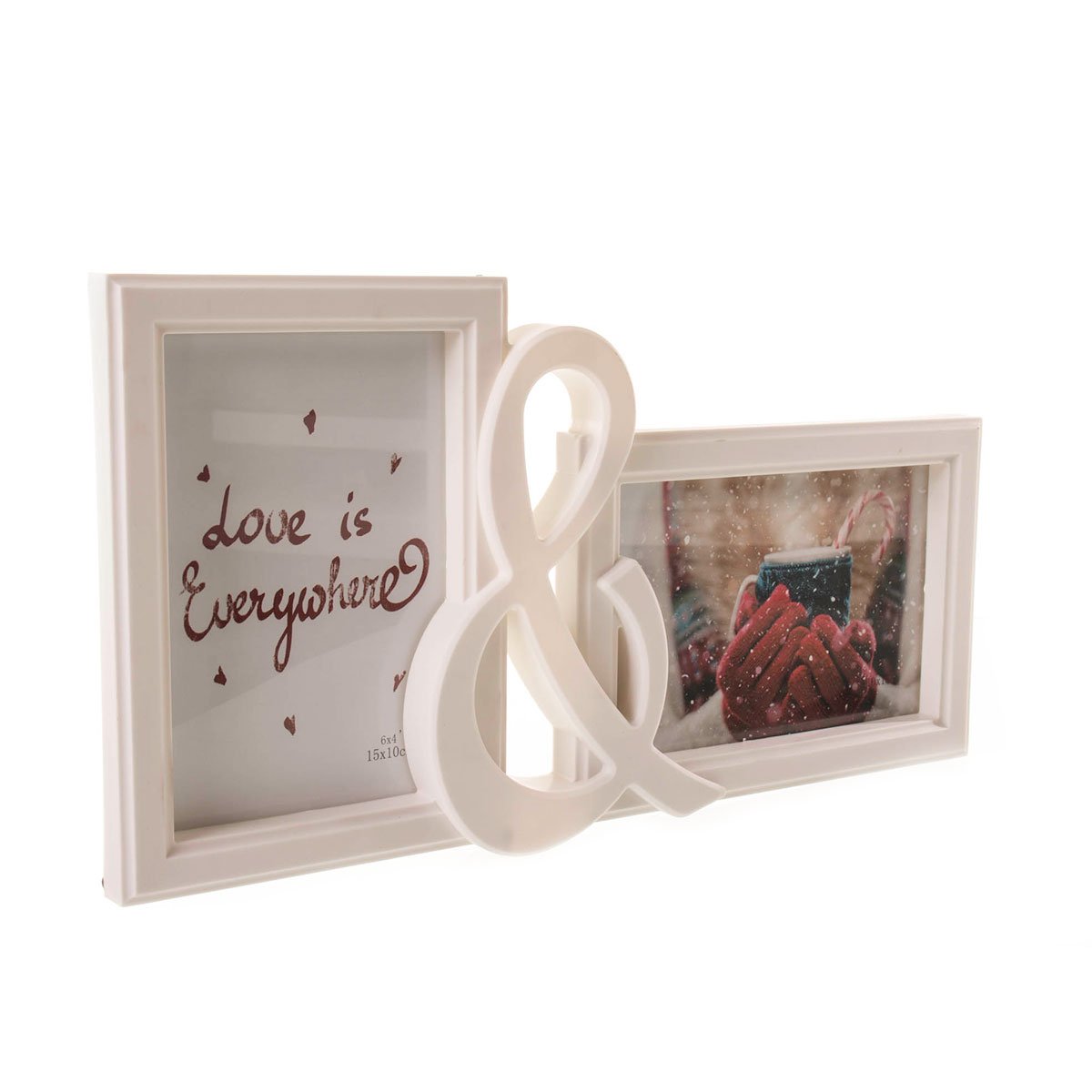 Encontraproduto.com.br - Porta-Retrato Latcor 02 Fotos Love Branco