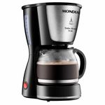 cafeteira elétrica mondial dolce arome jarra vidro 127v 550w 18 xícaras preto e inox c-30