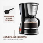 cafeteira elétrica mondial dolce arome jarra vidro 127v 550w 18 xícaras preto e inox c-30