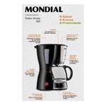 cafeteira elétrica mondial dolce arome jarra vidro 127v 550w 18 xícaras preto e inox c-30