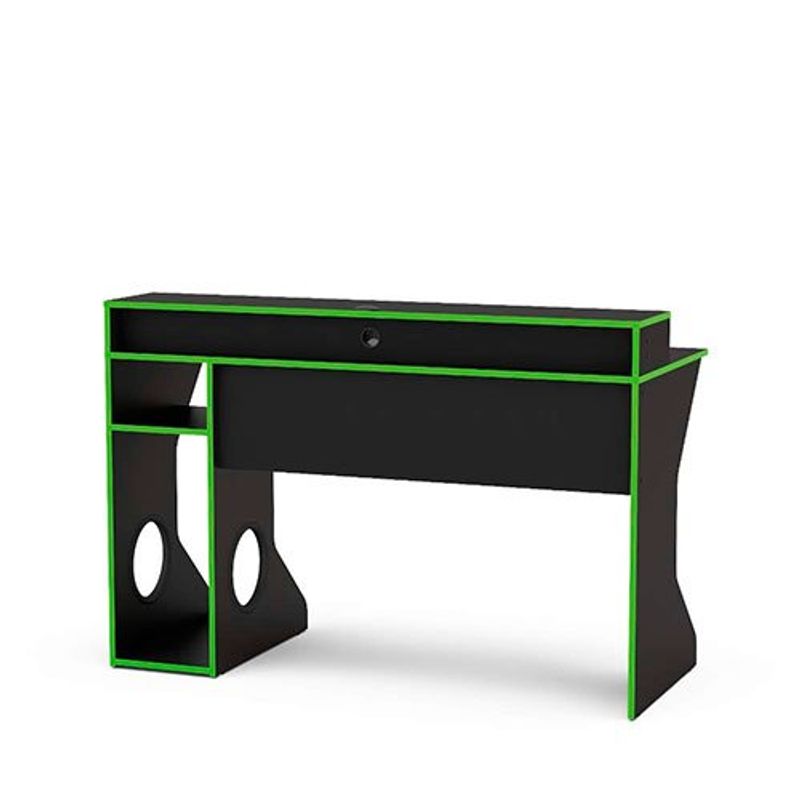 escrivaninha politorno gamer fremont preto e verde