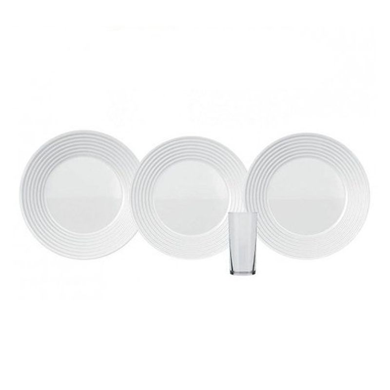 jogo de jantar nadir 16 peças duralex opaline saturno branco 18490201206764