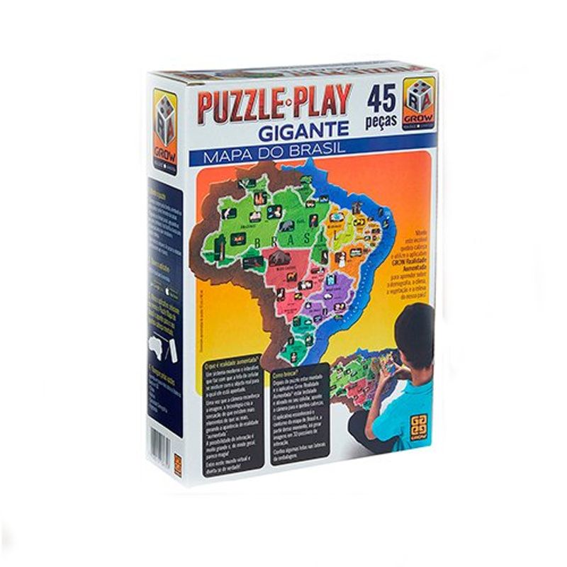 quebra-cabeça grow 45 peças gigante mapa do brasil 3635