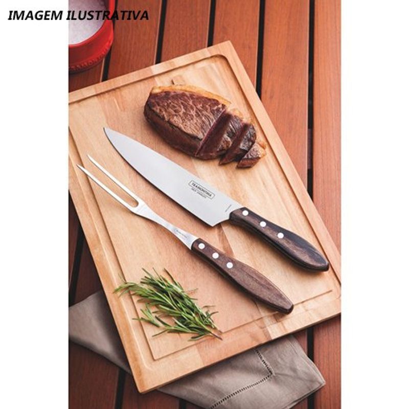 jogo para churrasco 2 peças garfo trinchante tramontina plenus 23498/410