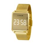 relógio feminino lince mdg4619l bxkx digital pulseira de aço dourado