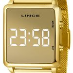 relógio feminino lince mdg4619l bxkx digital pulseira de aço dourado
