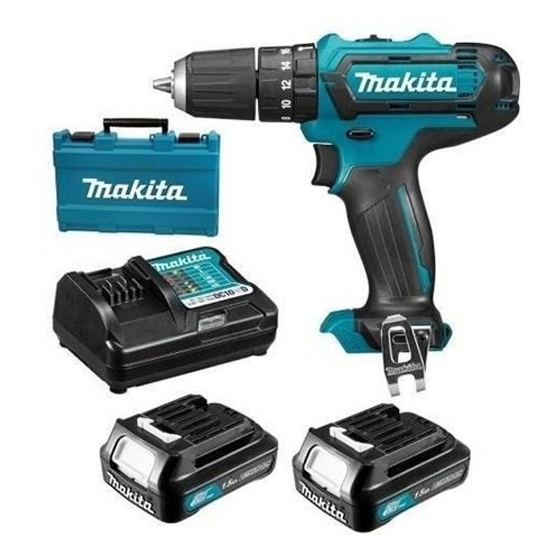 parafusadeira e furadeira de impacto makita hp333dwye 10mm 3/8" azul