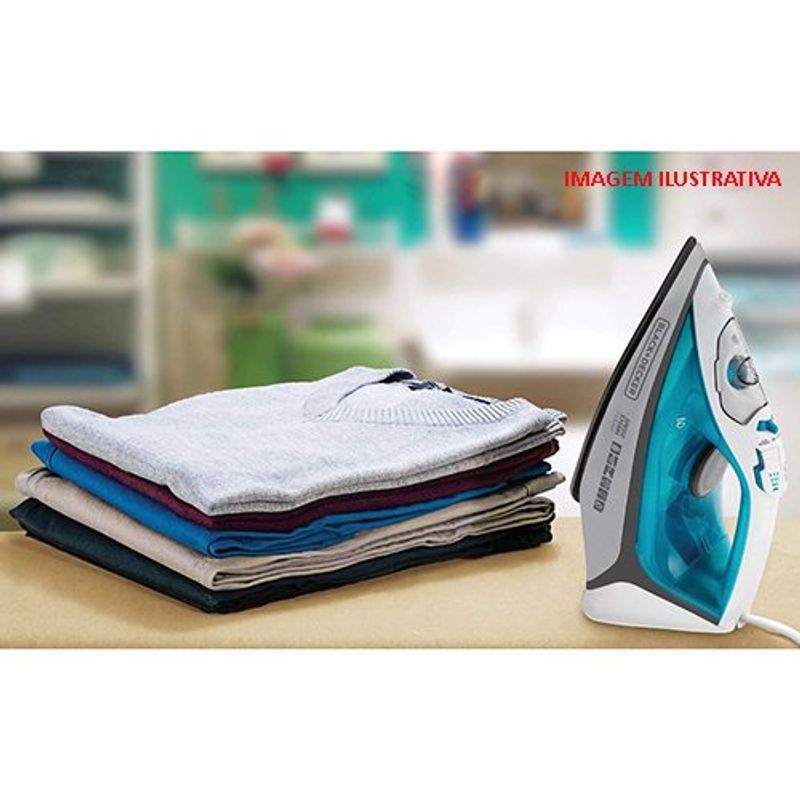 ferro de passar a vapor black+decker 1200w branco e azul fx3060