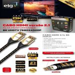 cabo hdmi elg pedestais v2.1 8k ultra hd hs8k20 2 metros