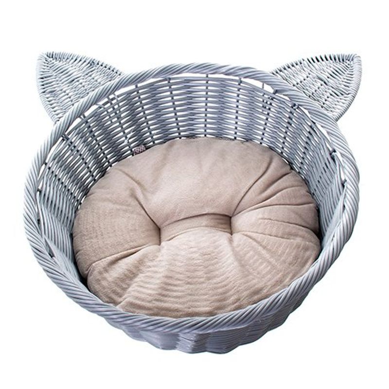cama pet latcor orelhas de gato cinza - ax15-012-1