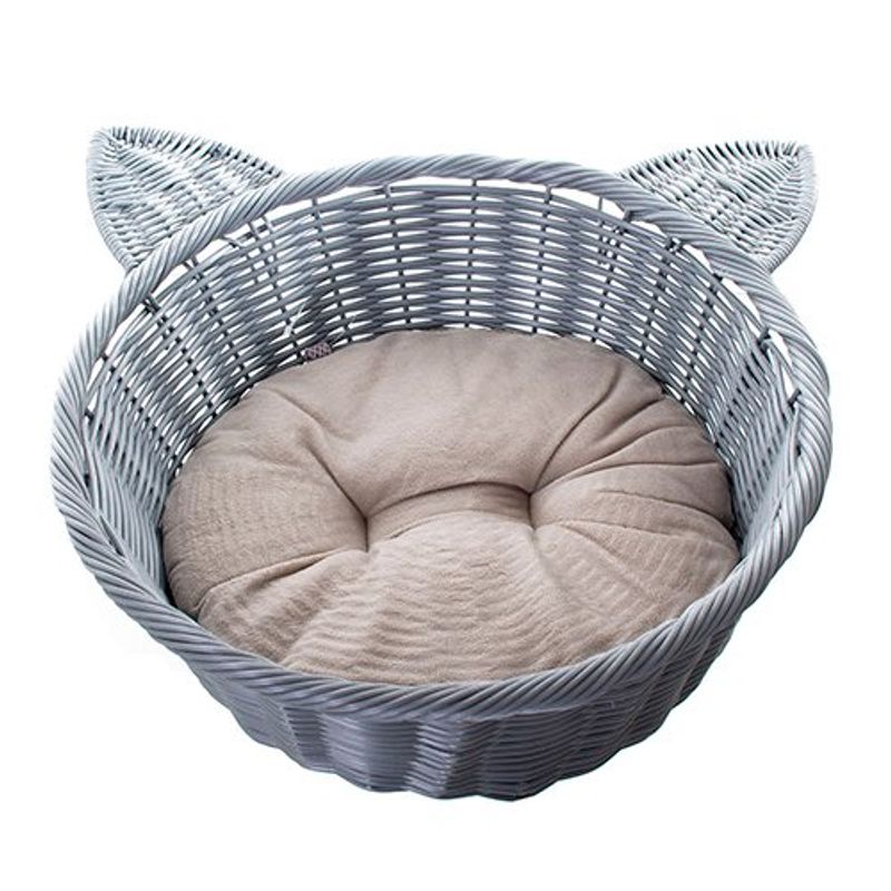 cama pet latcor orelhas de gato cinza - ax15-012-1