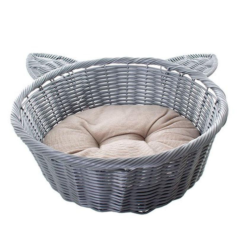 cama pet latcor orelhas de gato cinza - ax15-012-1