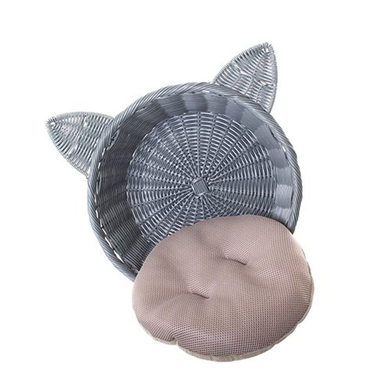cama pet latcor orelhas de gato cinza - ax15-012-1