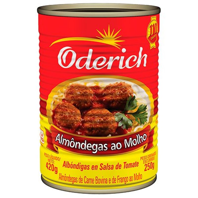 almôndegas ao molho oderich 420g